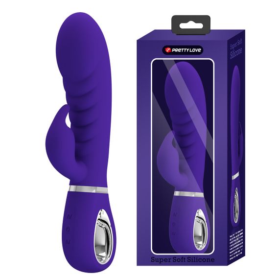 Ребристий вібратор Pretty Love - Prescott Purple, BI-014635-3 Sex Aura