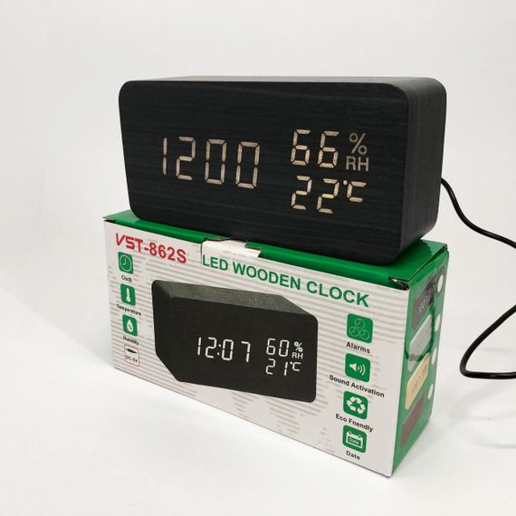 Маленький настільний годинник, Електронний годинник з цифровим дисплеєм з функцією вологості BC-38 | Зображення 8