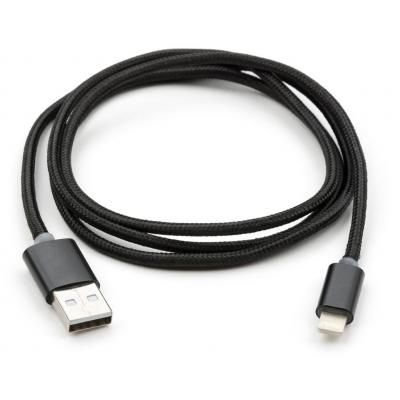 Дата кабель USB 2.0 AM to Lightning 1m LED black Vinga (VCPDCLLED1BK) (VCPDCLLED1BK) | Зображення 1