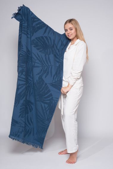 Рушник пляжний жакардовий SoundSleep Hawaii dark blue 100х150 см | Зображення 2