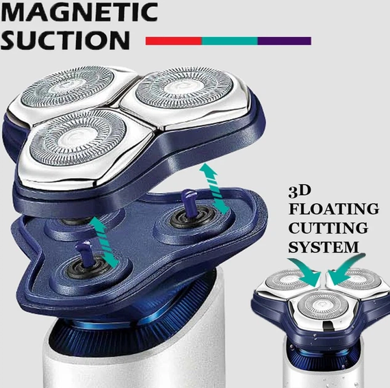 Электробритва VGR V-328 - роторная, водонепроницаемая, LED-дисплей, беспроводная | Зображення 3