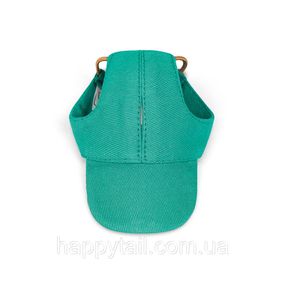 Кепка для собак Pet Fashion Topaz L бирюзовая — летняя хлопковая шляпа с регулируемыми отверстиями для ушей