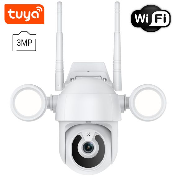 Поворотная уличная WiFi IP камера видеонаблюдения USmart OPC-02w, с прожектором и ИК подсветкой, 3 Мп, PTZ, поддержка Tuya (0194) | Зображення 2
