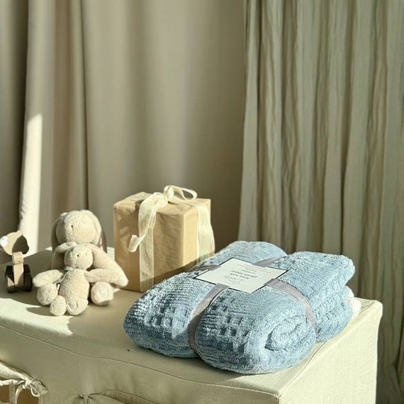 Плед на эко-овчине Dushka Home 21608 150х200 см голубой