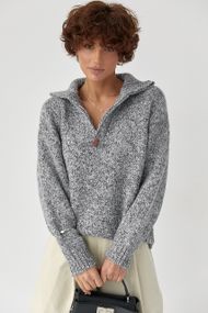 Теплий в'язаний светр - сірий цвет, ONE SIZE (є розміри)