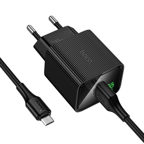 Набір СЗУ 110-240V HOCO CS81A+кабель Micro, 1xUSB, 3A, 18W, QC3.0, кабель 1м | Зображення 3