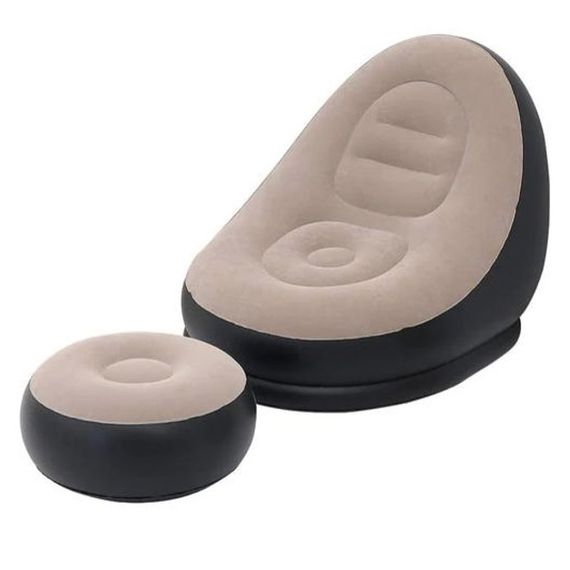 Надувное кресло с пуфом для отдыха AIR SOFA велюровое GQ-63 | Зображення 2