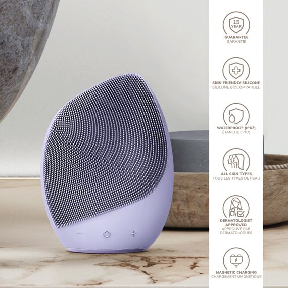 Електронна ультразвукова щітка для обличчя GESKE Sonic Facial Brush 5в1 purple | Зображення 2