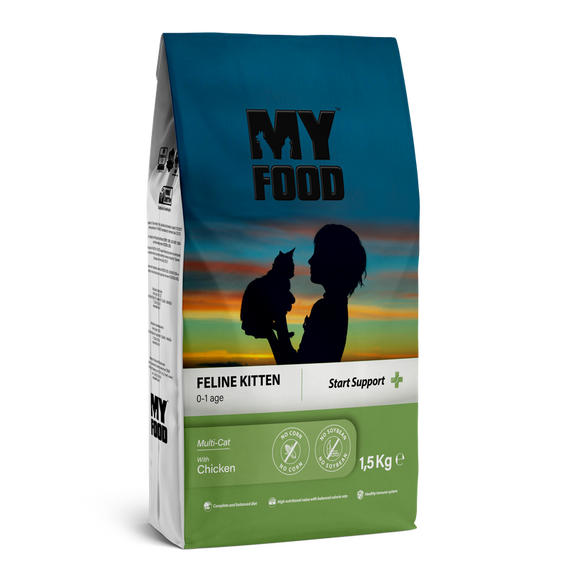 Сухий Корм Myfood Суперпреміум для кошенят з Куркою 1,5кг