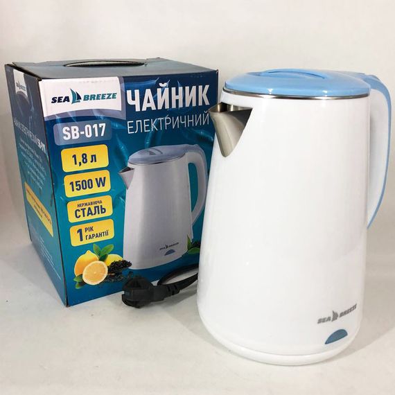 Сучасний електричний чайник SeaBreeze SB-017, 1.8 Л 1500 Вт, Чайник металевий для дому WQ-74 | Зображення 4