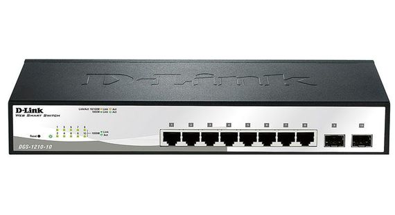 Коммутатор D-Link DGS-1210-10 8xGE, 2xSFP WebSmart (DGS-1210-10)
