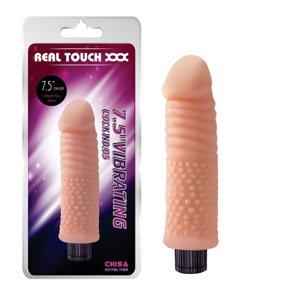 Вибратор реалистичный с рельефом Chisa Real Touch Cock No.05, бежевый Sex Aura