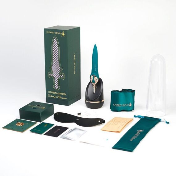 Изысканный вибратор Knight Jenay FLOWERS & SWORD, маска, лента и лубрикант в комплекте sexstyle | Зображення 3