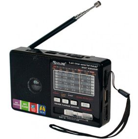 Портативный всеволновой FM радиоприемник Golon RX 181 переносное радио функция Power Bank USB