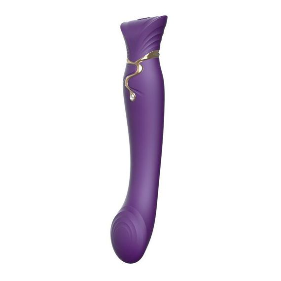 Смартвібратор 3в1 Zalo — Queen Twilight Purple, пульсівна перлина та вакуум, кристал Swarovski Sex Aura | Зображення 1