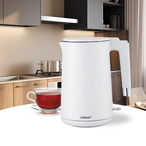 Електрочайник 1,7л 1800W метал (диск) MR-026-WHITE Maestro | Зображення 1