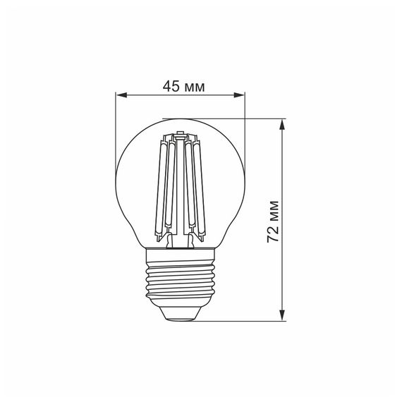 LED лампа VIDEX Filament G45FA 6W E27 2200K бронза | Зображення 2