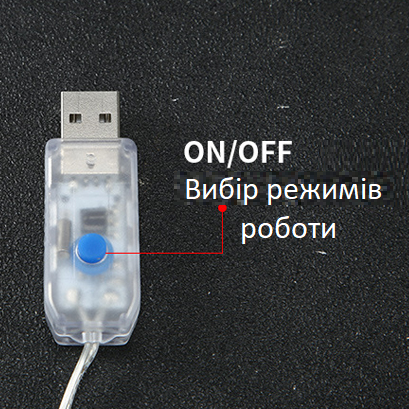 Светодиодная USB гирлянда "штора", 3х1 м с пультом управления, белого цвета свечения | Зображення 6