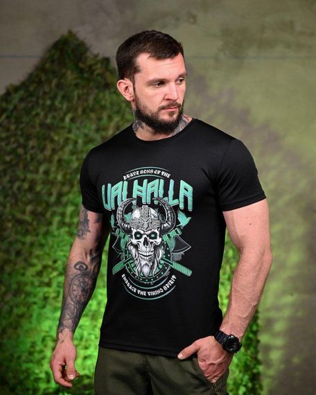 Тактична потоотводна футболка Valhalla black ПП7703 | Зображення 1