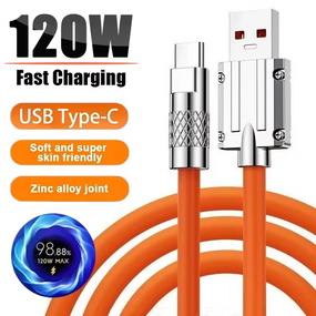 USB Type-C кабель швидкого заряджання 120 W силіконовий 1 метр