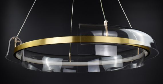 Люстра світлодіодна підвісна LED світильник для квартири на стелю лед 26891 Латунь 30-150х60х60 см. | Зображення 4