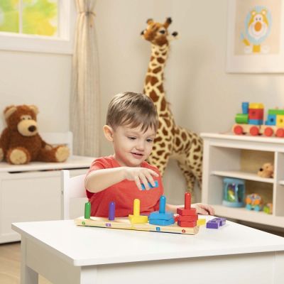 Розвиваюча іграшка Melissa&amp;Doug дерев&apos;яні пірамідки на платформі (MD10379) | Зображення 1