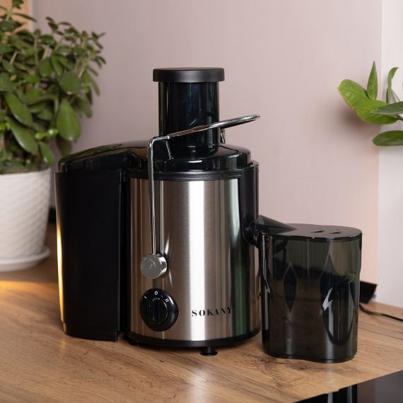 Соковижималка шнекова електрична з чашею Sokany SK-4000 800 Вт Чорна | Зображення 6