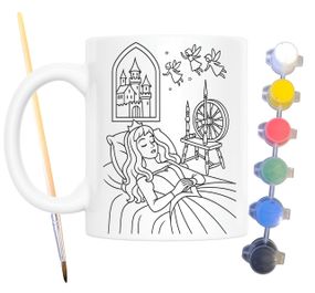 Набор для творчества кружка раскраска Спящая красавица (по мотивам сказки Шарля Перро) 330 мл белая (КР0196)