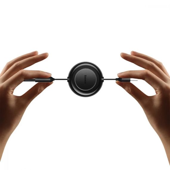 Дата кабель Baseus Free2Draw Retractable Crystal Fast Charging 3in1 100W (1.1m) (P10368700111-03) Cluster Black | Зображення 3