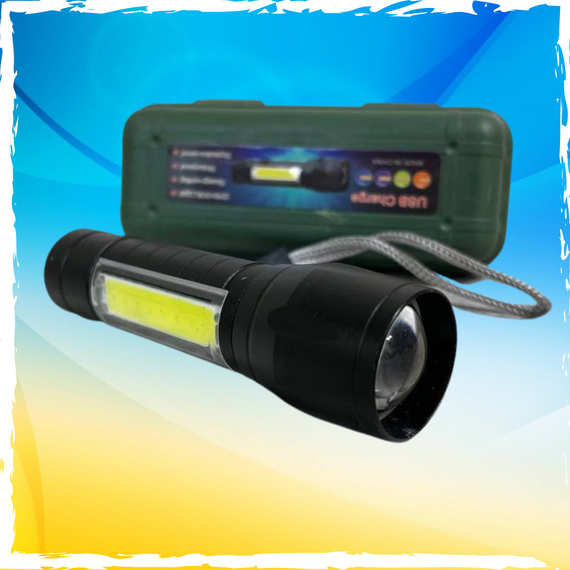 Ліхтарик тактичний, ручний, з Led-лампою. Зум. Фонарик акумуляторний