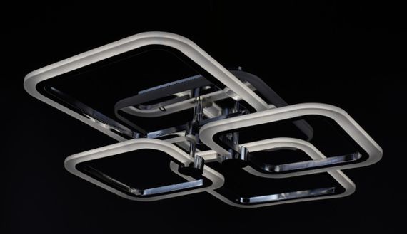 Люстра світлодіодна стельова LED світильник для квартири на стелю лед з пультом 26116 Хром 11х48х60 см. | Зображення 4