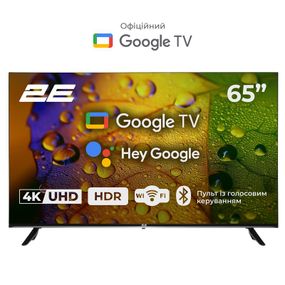 Телевізор 65&quot; 2E LED 4K 60Hz Smart Google TV Black 2E-65A07K