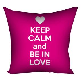 Подушка габардинова з принтом Keep calm and be in love 40x40 см (4P_15L014)