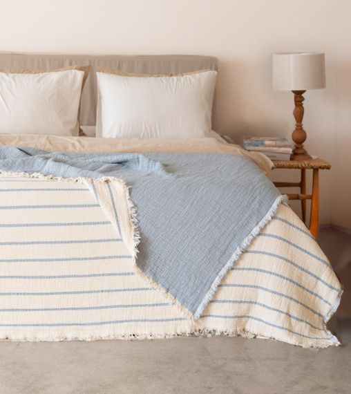 Муслиновое покрывало Moss Exclusive Muslin 230 х 250 см. Mavi