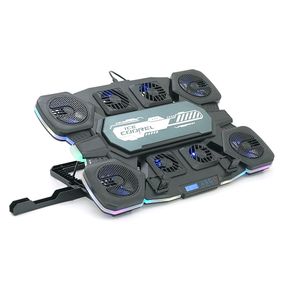 Підставка під ноутбук IceCoorel Q10, до17", fan4-70*15/2-50*15/2-60*15 мм, корпус пластик+алюміній, TYPE C+LCD display,