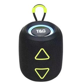 Портативная колонка TG655 5W с RGB подсветкой и ремешком. Цвет: черный