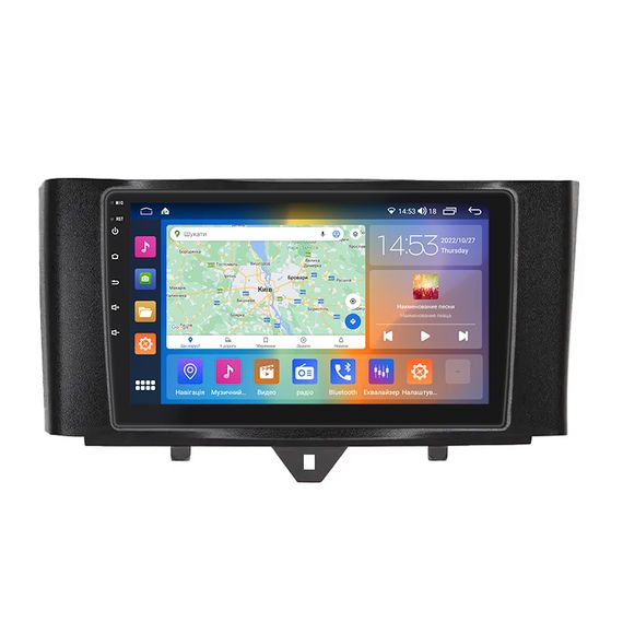 Штатна магнітола Lesko для Smart Fortwo II 2007-2015 екран 9" 4/64Gb CarPlay 4G Wi-Fi GPS Prime