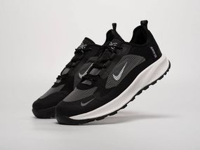 Демісезонні шкіряні кросівки Nike колір чорний / сірий