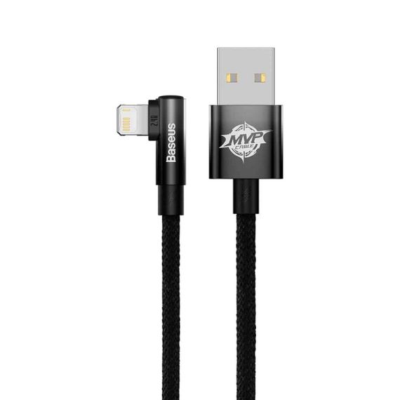 Кабель Baseus MVP 2 Elbow-shaped Fast Charging Data Cable USB to iP 2.4A 1m Black | Зображення 5
