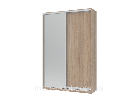 Шкаф купе Сити Лайт Doros Дуб сонома 1 ДСП / 1 Зеркало 150х45х225 (42002037)