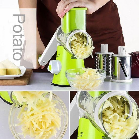 Овощерезка для блюд, Ручная овощерезка с разными насадками Мультифункциональная ручная ZG-79 | Зображення 3