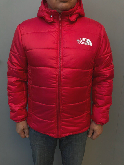 Куртка Норт Фейс зима красный XL