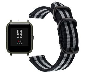 Нейлоновий ремінець Primo Traveller для годинника Xiaomi Amazfit Bip/Bip Lite/Amazfit Bip GTS - Black&Grey