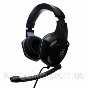 Игровые наушники Gaming Headset KR-GM301 Karler RGB подсветка. Проводная игровая гарнитура с микрофоном и