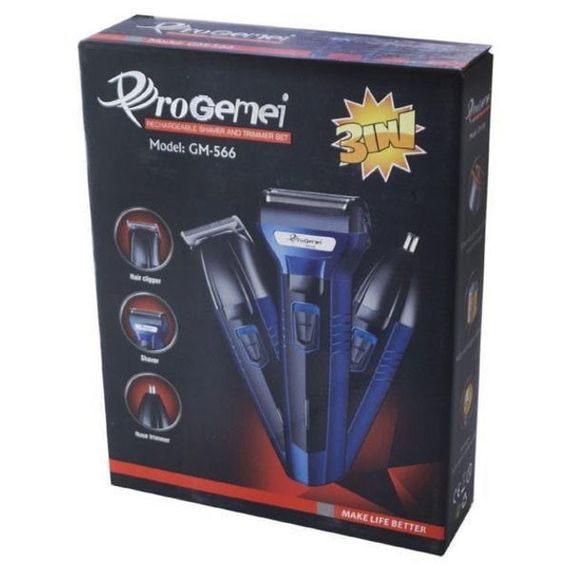 Тример для стрижки волосся носа вух брів Gemei GM-566 3в1 машинка для видалення волосся TD-196 на обличчі | Зображення 5