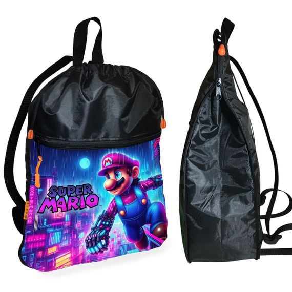 Рюкзак-мешок для обуви,спортивной формы Супер Марио "Super Mario" детская сумка для сменки (01317)