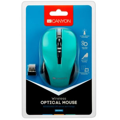Мышка Canyon CNE-CMSW1GR Wireless Black-Green (CNE-CMSW1GR) | Зображення 2