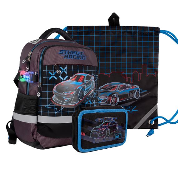 Рюкзак шкільний з пеналом та сумкою для взуття YES S-52 Collection Street Racing 559779 3 предмети