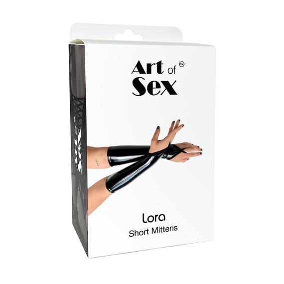 Вінілові міттинки Art of Sex - Lora короткі, размер, колір червоний, L | Зображення 2