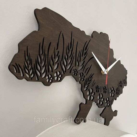 Настінний годинник Карта України з фанери Патріотичний дерев'яний годинник | Зображення 8